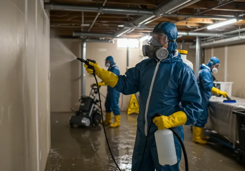 Basement Sanitization and Antimicrobial Treatment process in Collinsville, VA