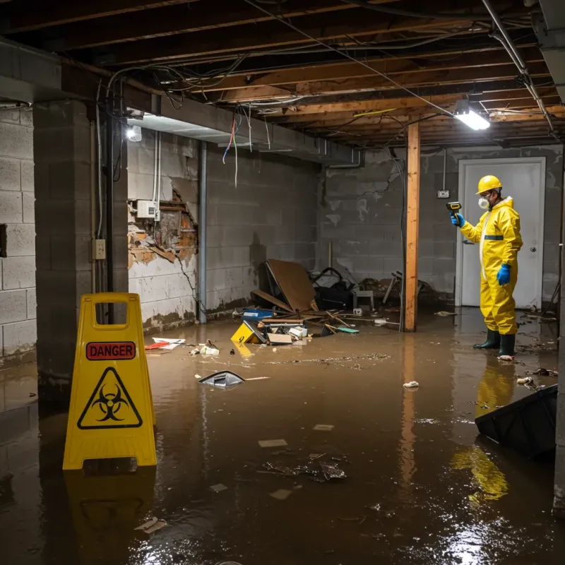 Flooded Basement Electrical Hazard in Collinsville, VA Property